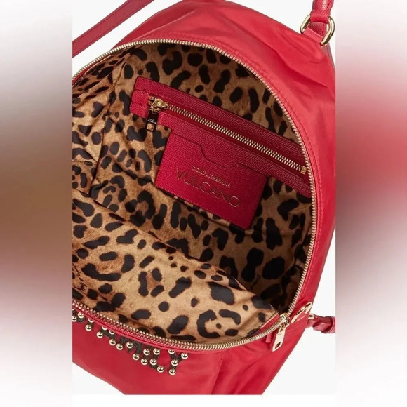 Dolce & Gabanna Red Appliquéd Shell Backpack NWT - Picture 6 of 11